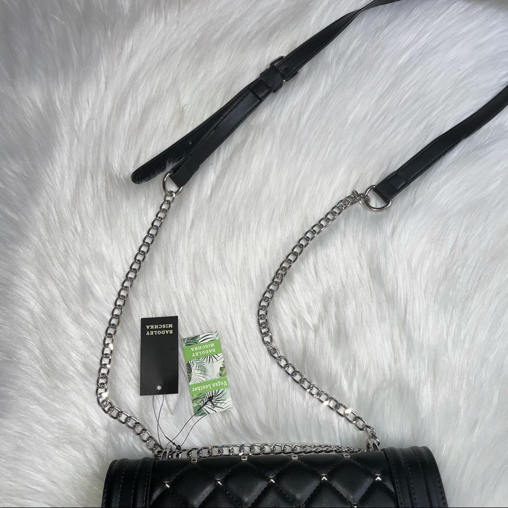 Badgley Mischka black studded quilted purse - Picture 12 of 16